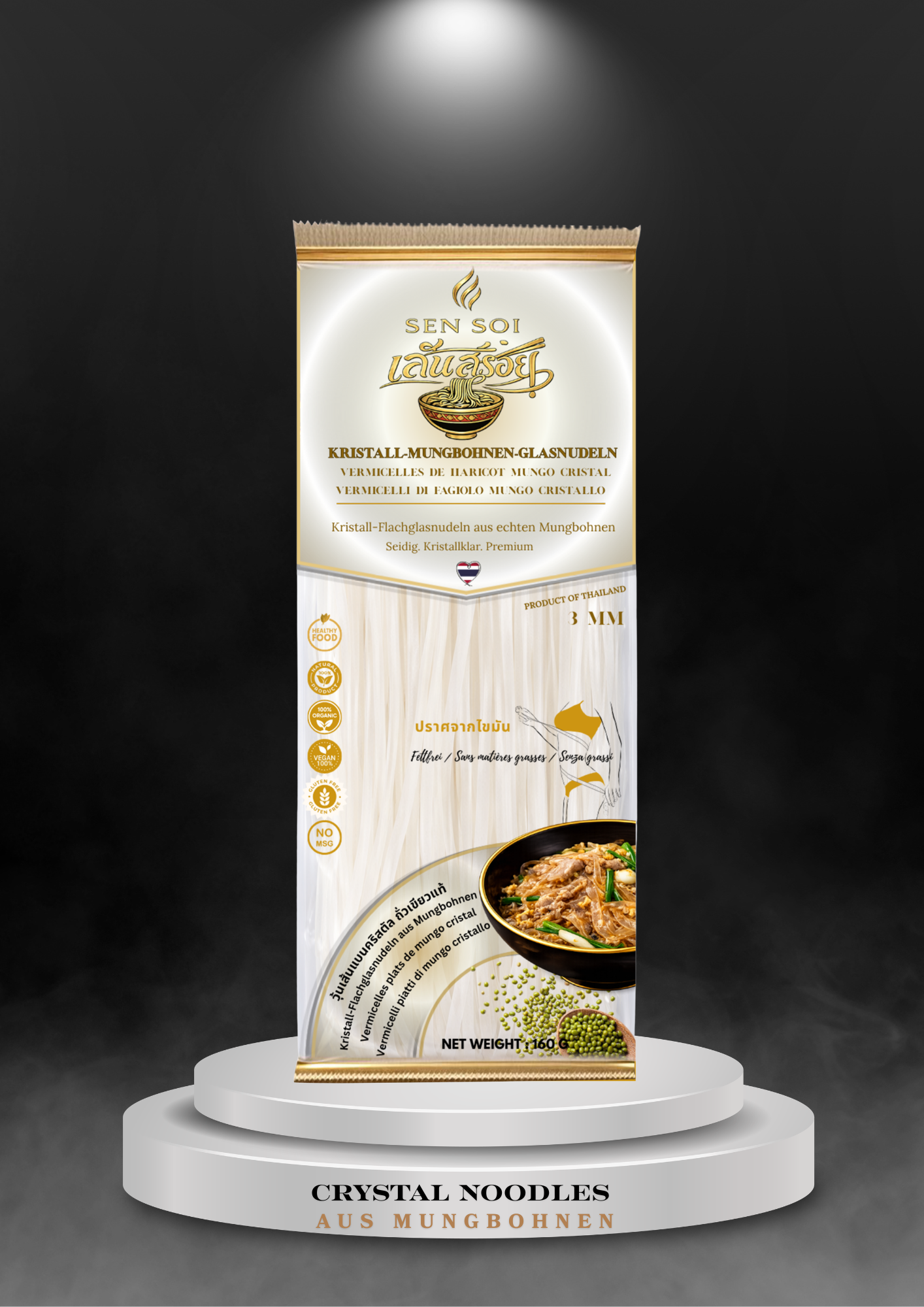 Crystal Noodles Mungbohnen (flach)