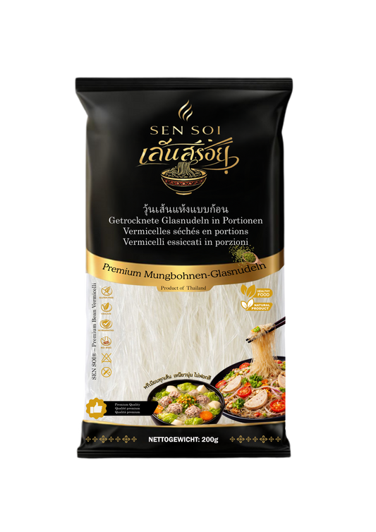 Mungbohnen-Glasnudeln – Premium Qualität | 50 X 200 g  | Blockform